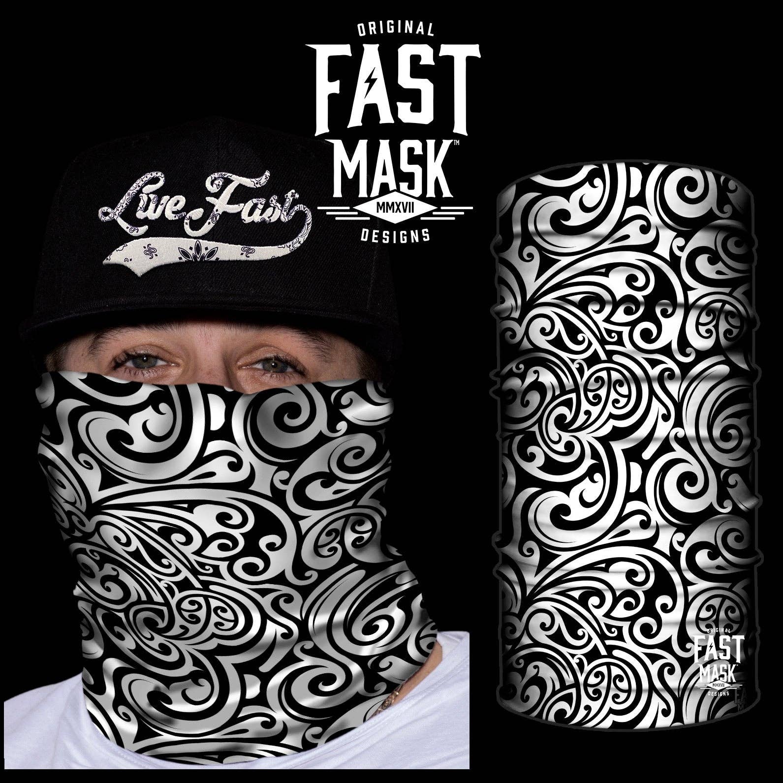 Live Fast Gear - Vente Tour de cou/col tube – unisexe - Cache-cou Paisley blanc2