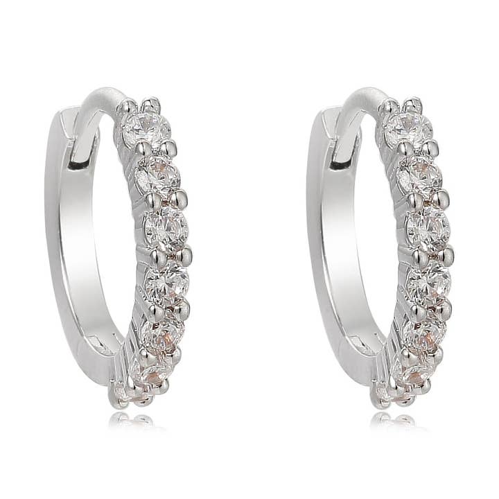 Back Huggie Sparkle en argent et diamant pour la vente par The Tiny Gem