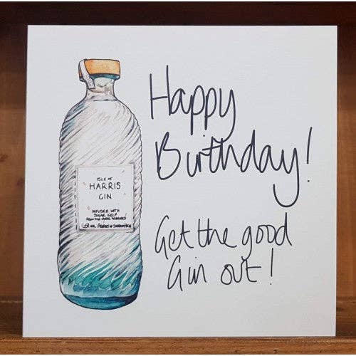 Happy Birthday - Get the Good Gin out! Scottish Gin Card for wholesale by F and B Cards