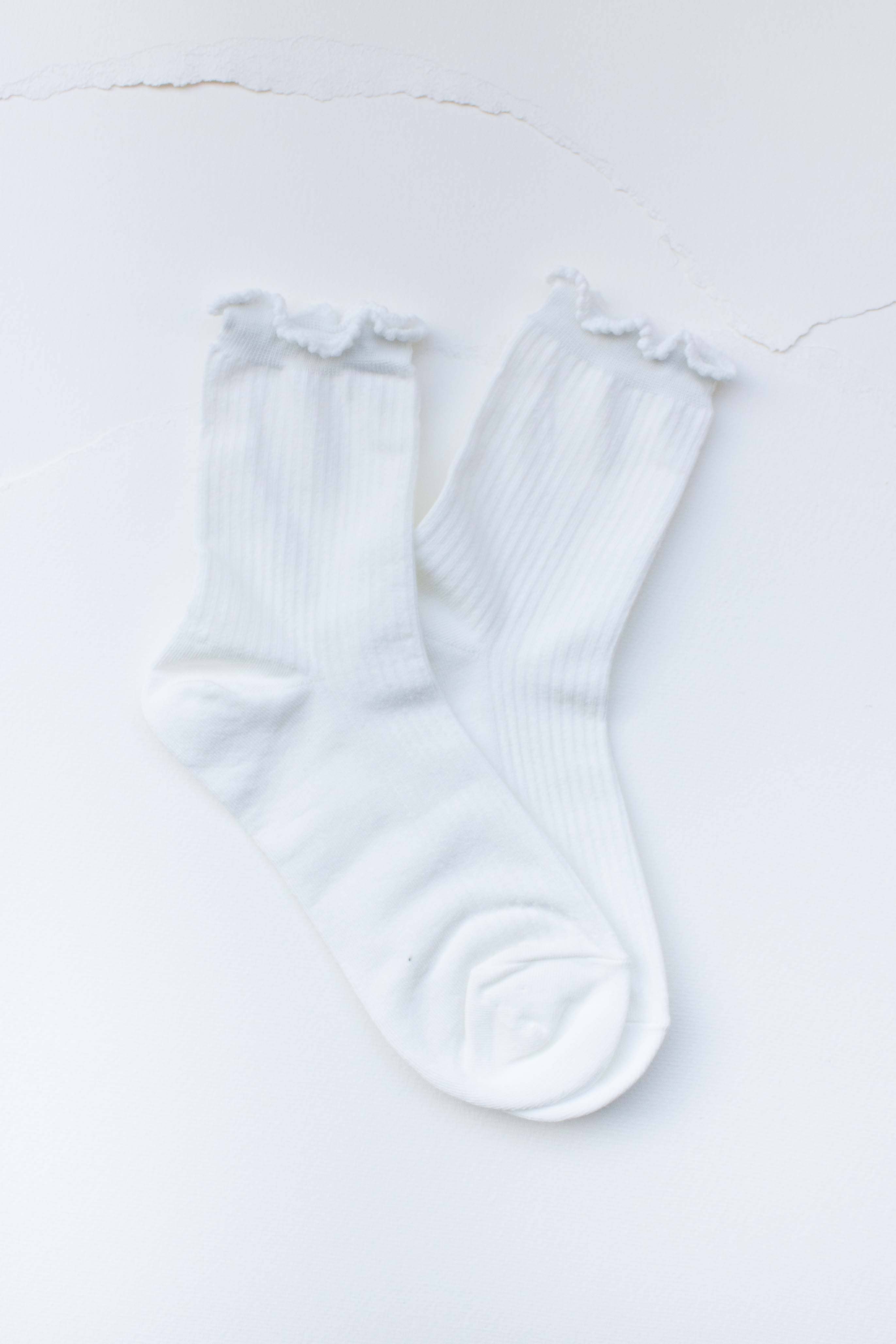 Tiepology - Vente Chaussettes – femme - Chaussettes en mélange de coton à bord festonné7