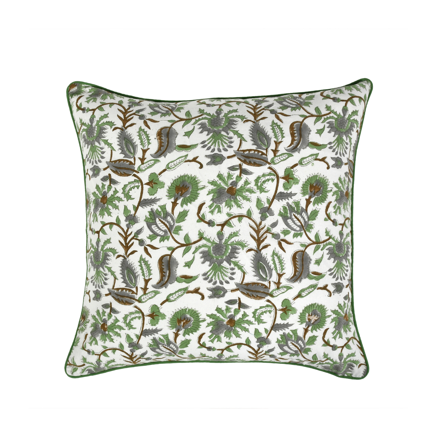 Cotton Print Club - Vente Housse de coussin - Housses de coussin à passepoil - Vert menthe (lot de 2)11