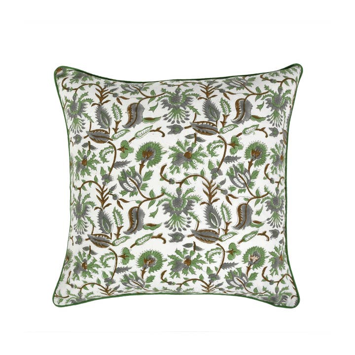 Cotton Print Club - Wholesale Throw Pillow Cover - Piping Throw Pillow Covers - Mint Green (Set of 2)11