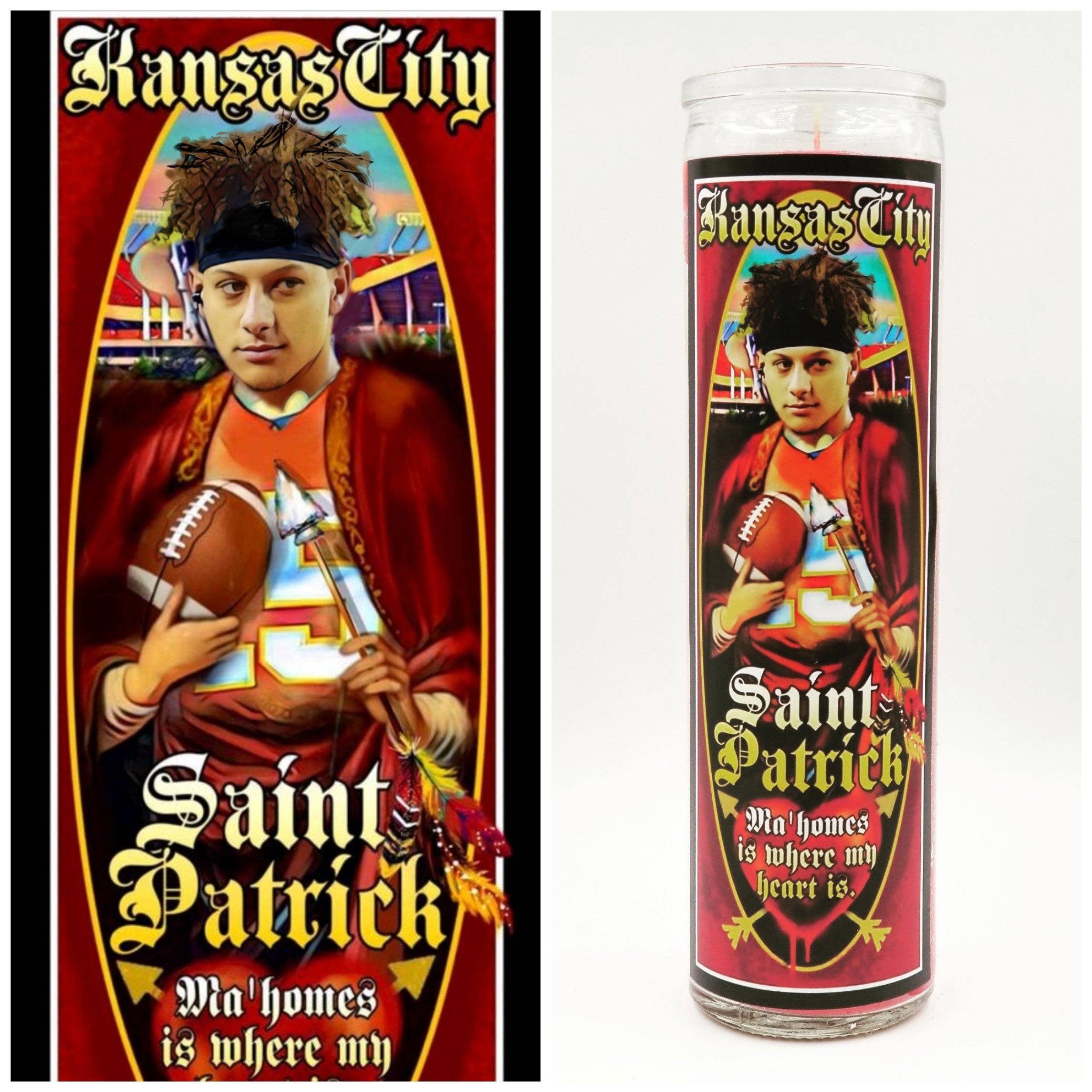 Kitschup Creations - Wholesale Novelty Candle - Chiefs Mahomes Prayer Candle0