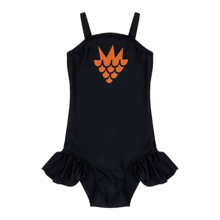 Maillot de bain fille UV50+ - framboise/noir pour la vente par Raspberry Republic