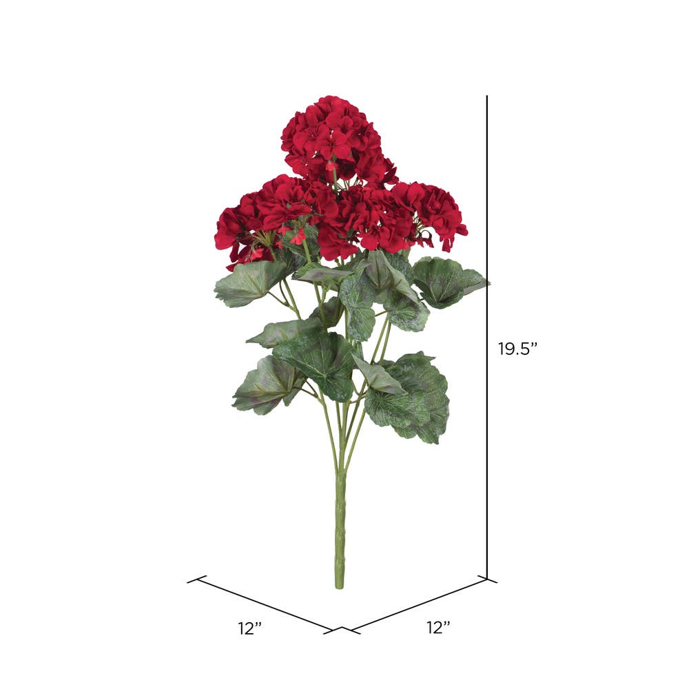 Red Vickerman 19.5" Geranium Bush-Red for wholesale on Faire1