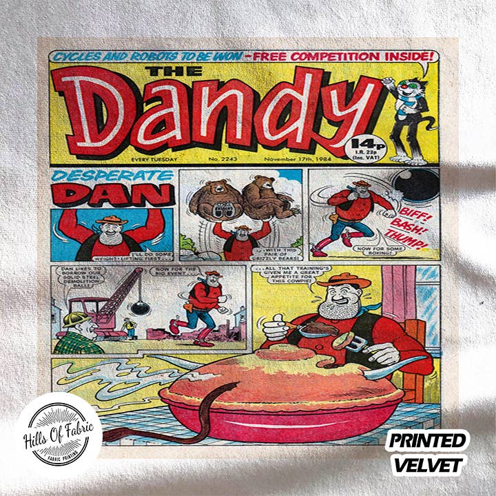 Hills Of Fabric - Vente Tissu - Panneau en tissu imprimé The Dandy Comic Desperate Dan