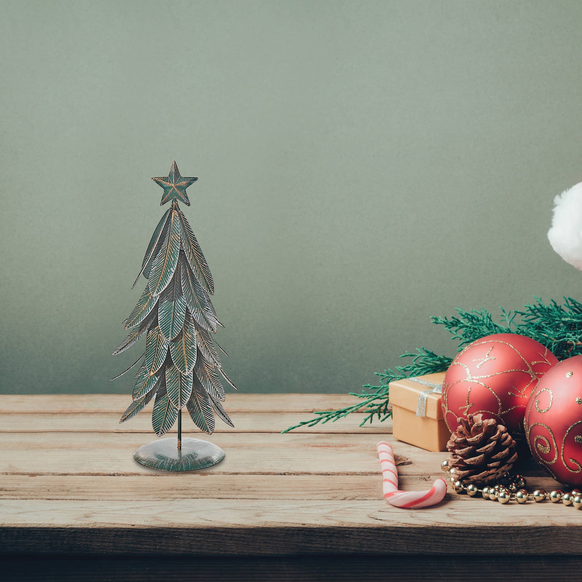 Vert Grande décoration de table pour sapin de Noël en métal en vente sur Faire1