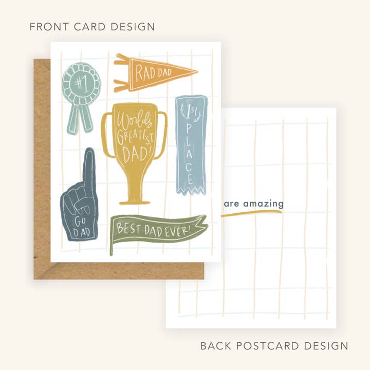 Carte écologique World's Greatest Dad + You Are Amazing pour la vente par Golden Beam Co.