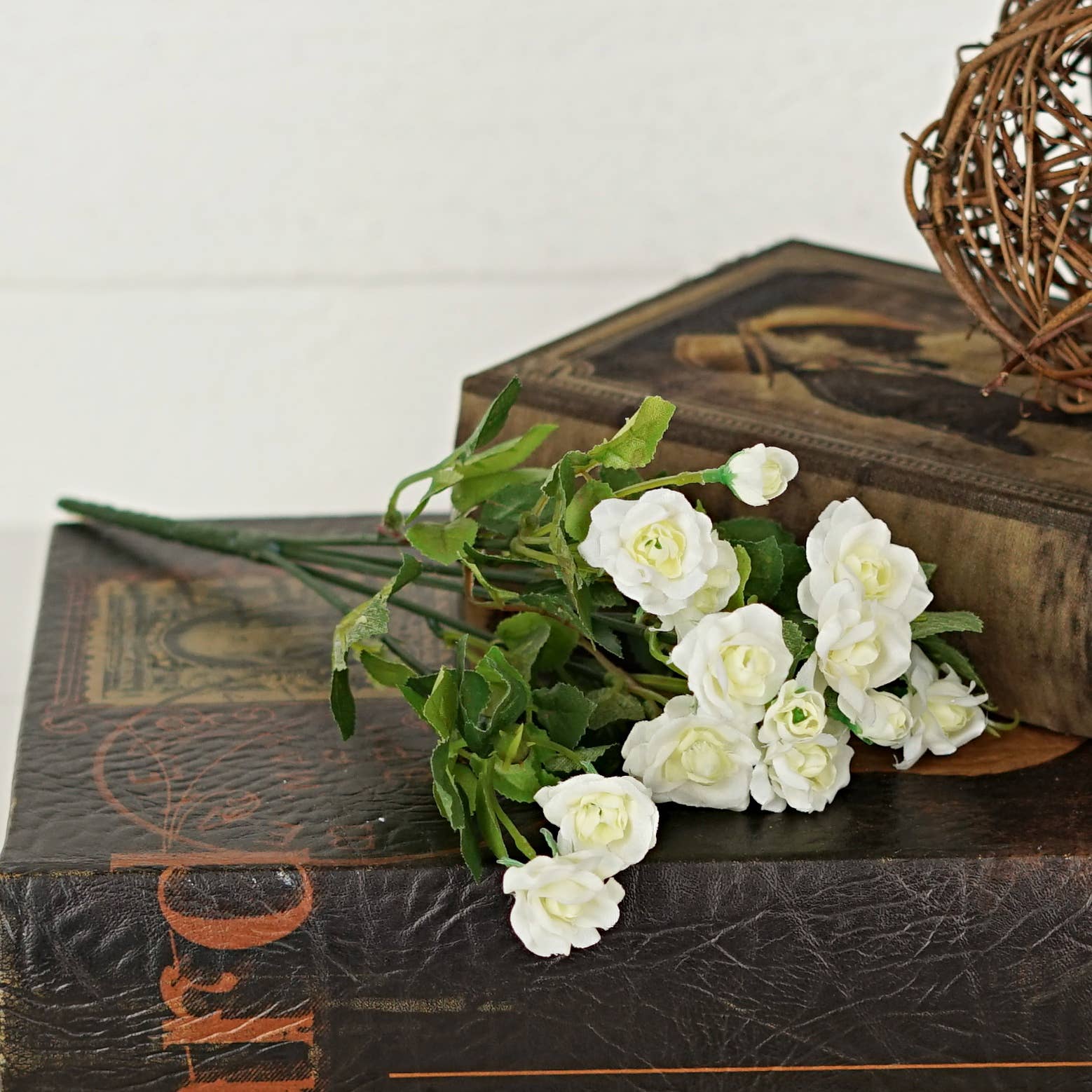 Impressive Enterprises, Inc. - Wholesale Artificial Flowers - 33660-11" Mini Rose Bush-CREAM color8