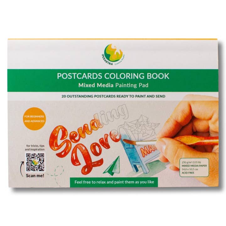 Bloc de cartes postales à colorier ou à peindre, papier Mixed Media pour la vente par IPERARTIKA