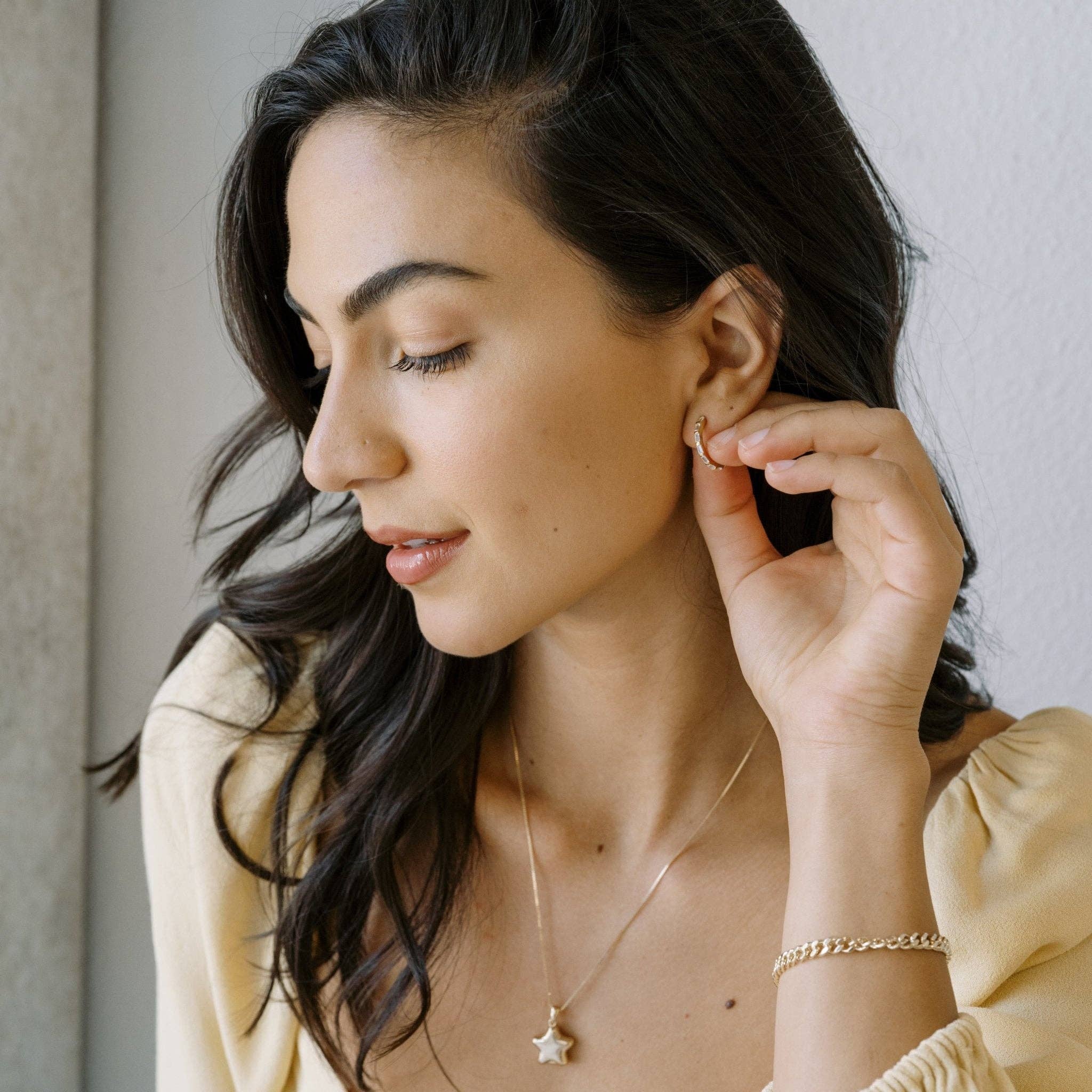 Honeycat Jewelry - Wholesale Hoop Earrings - Crystal Baguette Hoops5