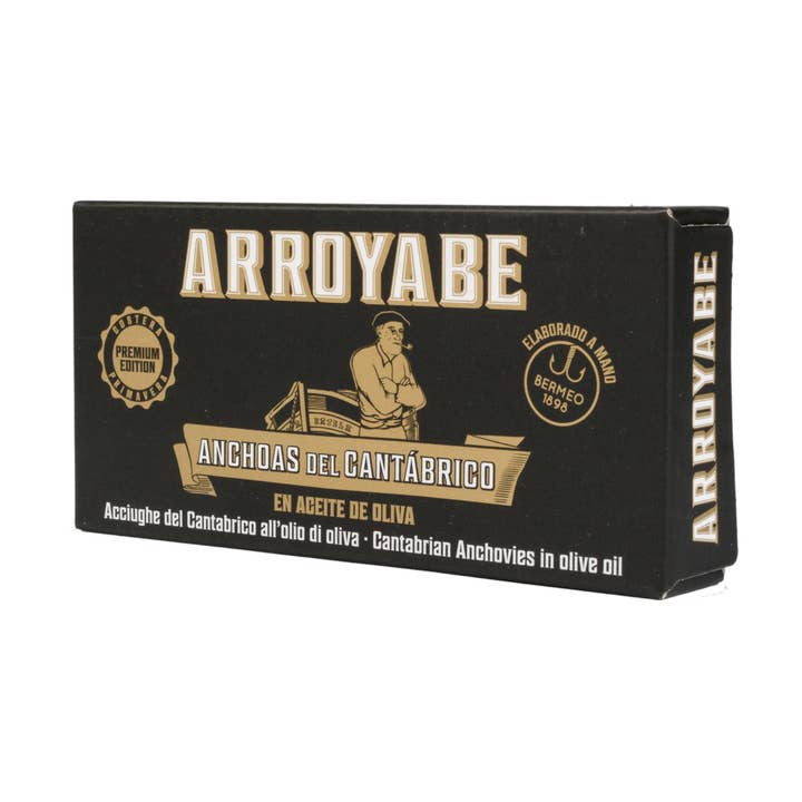 Anchois Cantabriques de qualité supérieure en boîte 50 g pour la vente par Arroyabe