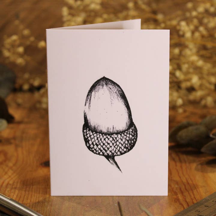 Acorn Greeting Card A7 for wholesale by Studio Wotton