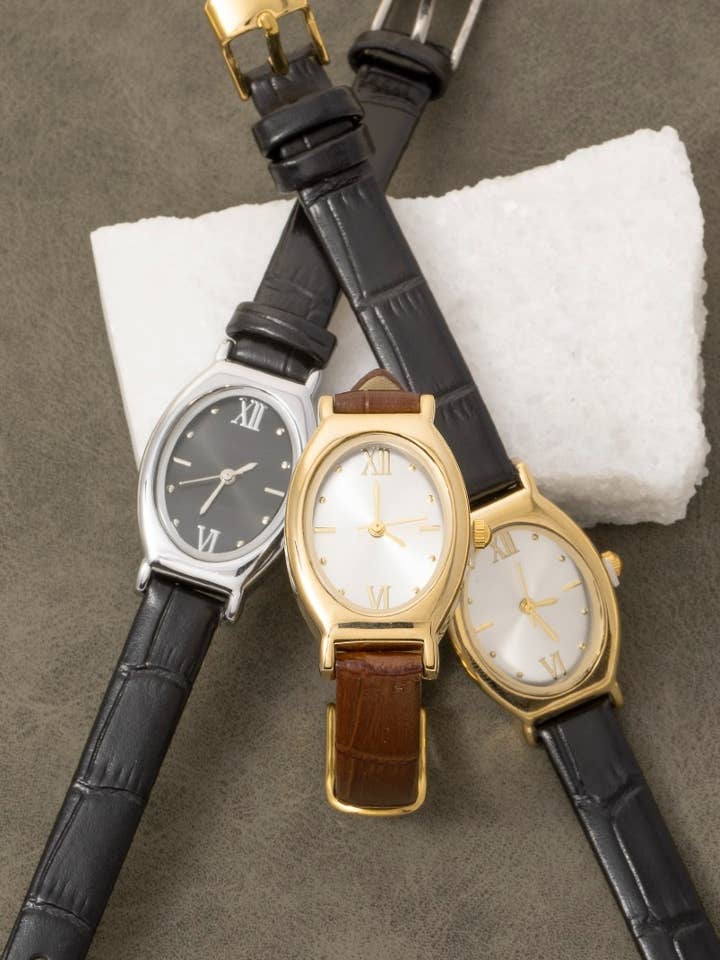 Vintage Thin Leather Strap Oval Watch
for wholesale by anbfashion