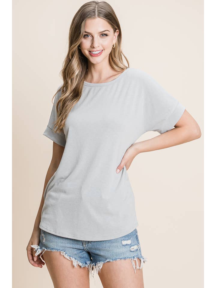 Gray TA1706 Everyday Essential Relaxed Fit Tee for wholesale on Faire2