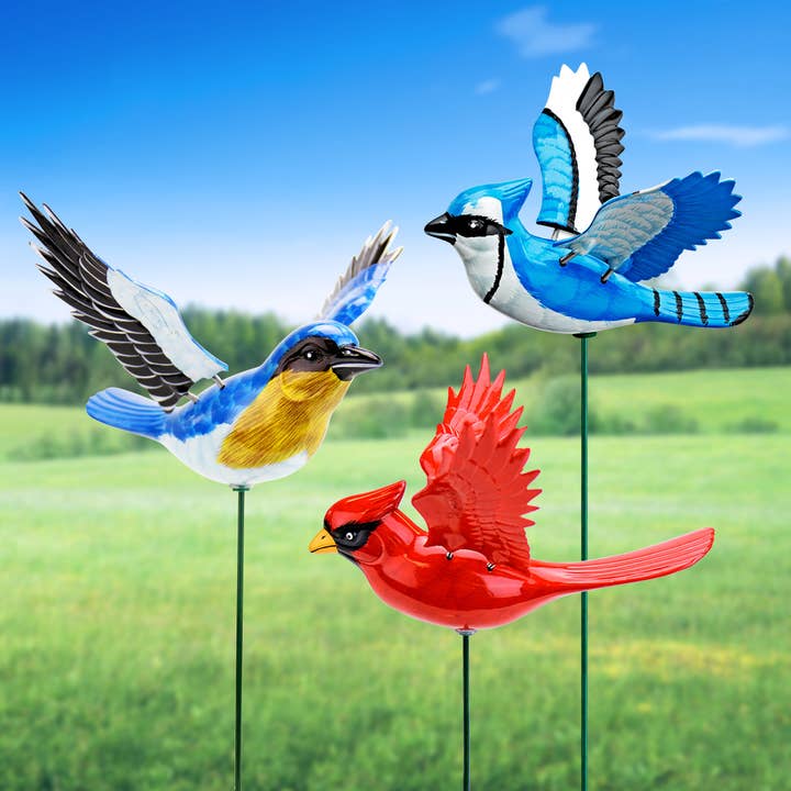 Exhart - Wholesale Garden/Lawn Stake - 24pc WindyWings 7 Inch Songbirds Stake