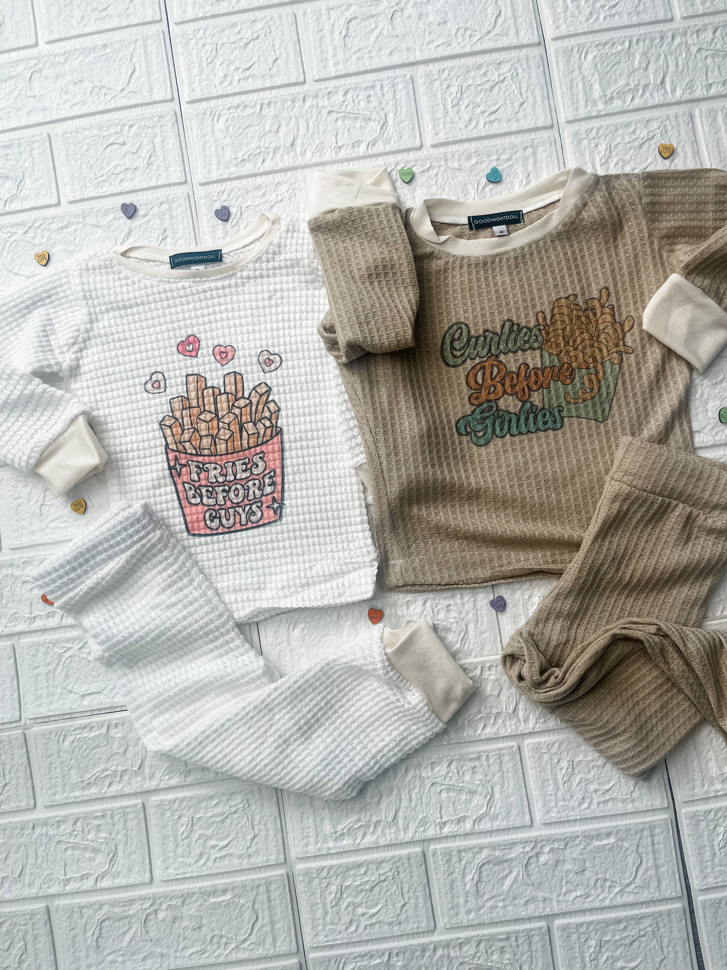 Goodnightdoll - Venta al por mayor Conjunto de pijama - Niños - Pijama tipo gofre | patatas fritas antes que los chicos, rizados antes que las chicas2