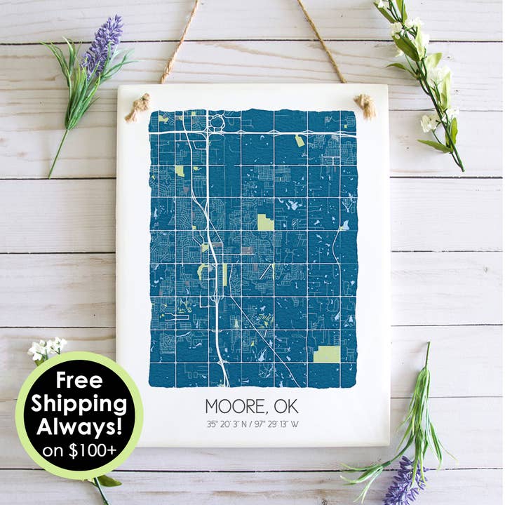 Muskegon Michigan Map Wall Tile - Ceramic Tile Wall Art for wholesale by Sparks House Co.