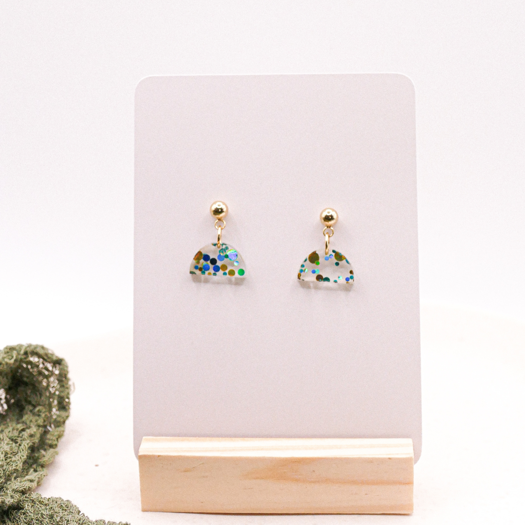 Tilda&Theo - Wholesale Dangle Earrings - Confetti semicircle acrylic stainless steel/sterling earrings5