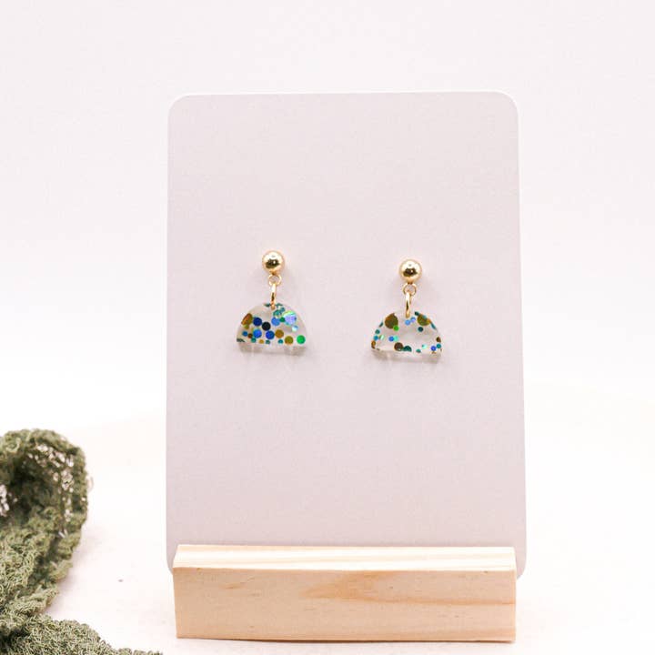 Tilda&Theo - Wholesale Dangle Earrings - Confetti semicircle acrylic stainless steel/sterling earrings5