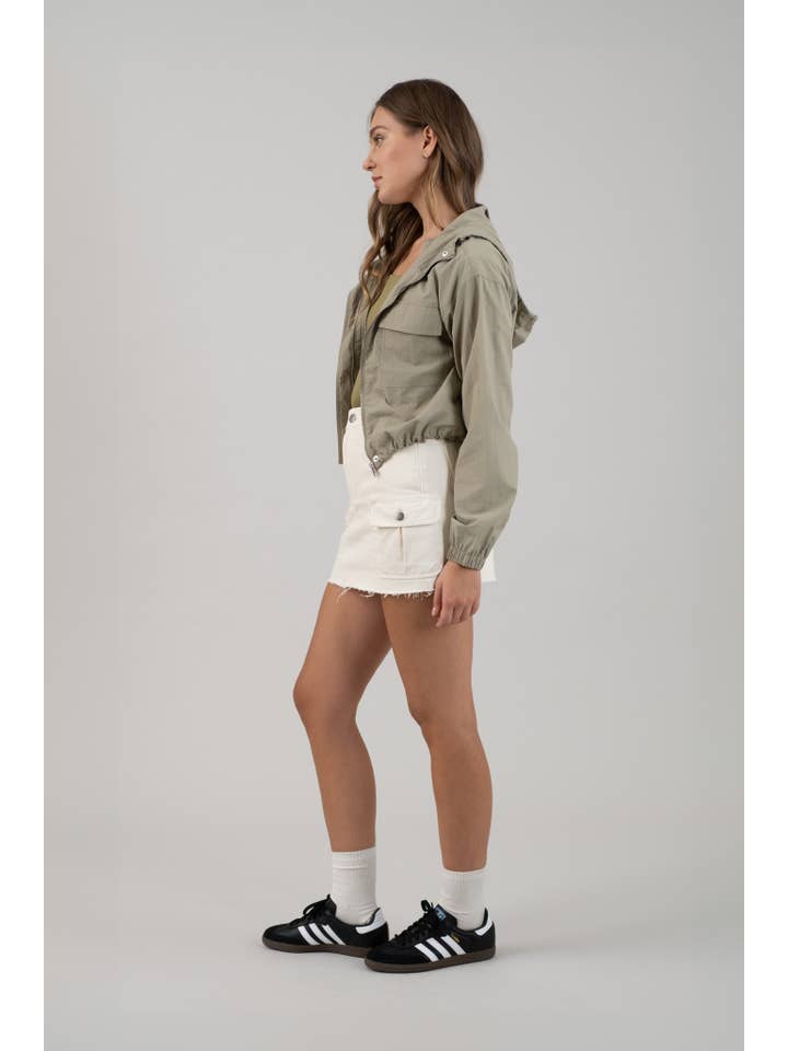 The Workshop Studio – wholesale Jacket – Women's – ZIP UP HOODED WINDBREAKER JACKET