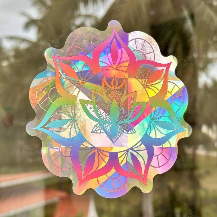 Mandala Lotus Suncatcher Window Sticker for wholesale by LilAryenne | Jewelry & Suncatchers