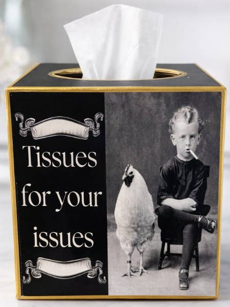 Kleenex Box, decoupage designs, home decor, handmade for wholesale by TOPICS IN THE TROPICS