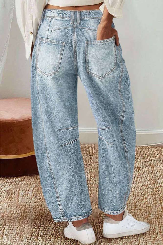 Light Blue Washed Straight Jeans XYK043 for wholesale on Faire2