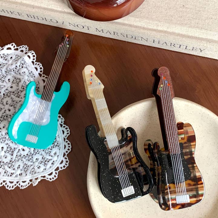 SoapElenGlen - Wholesale Hair Clip - Women's - Stylish Acetate Guitar Hair Claw, Musical Hair Accessory5