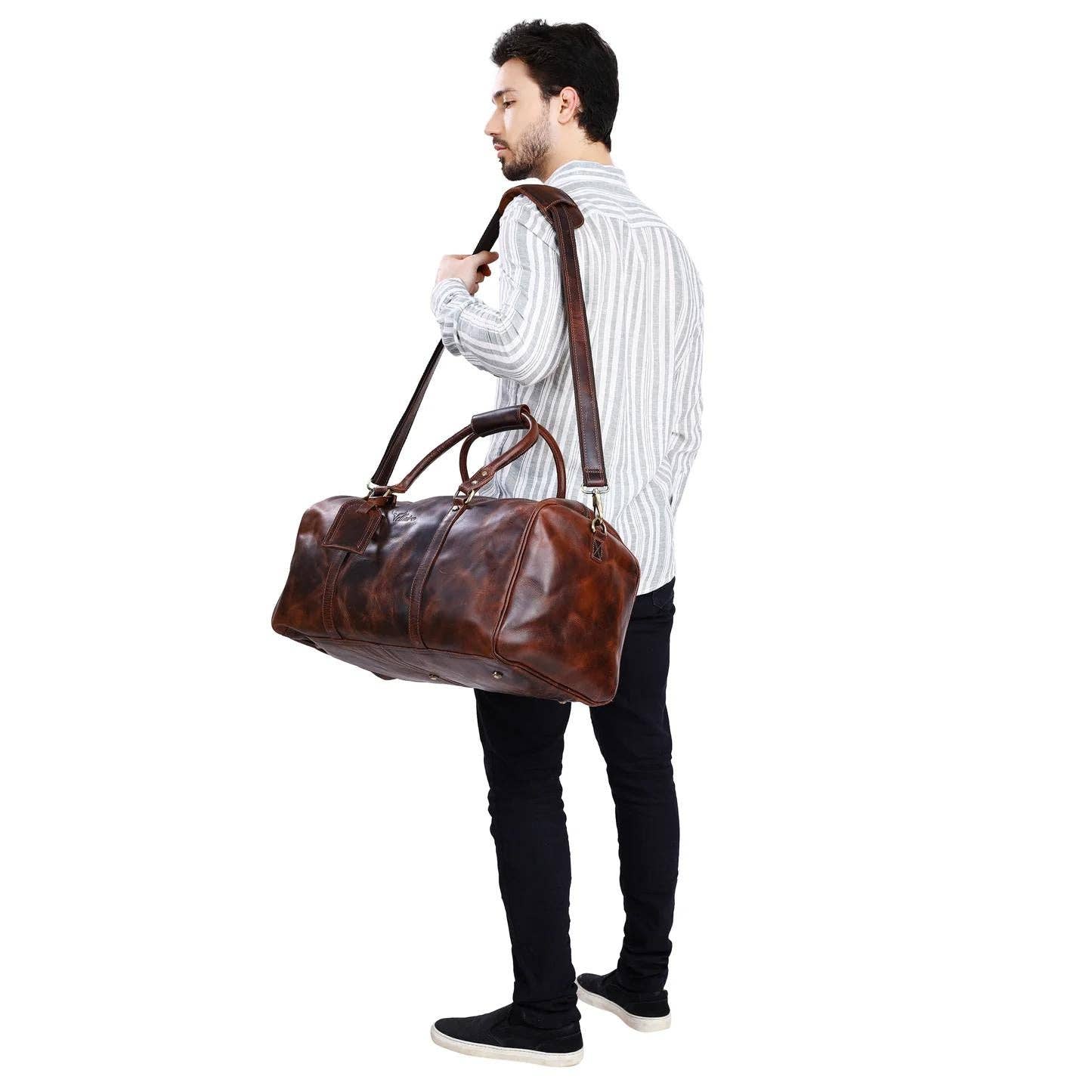 VELLAIRE - Wholesale Weekender Bag - Men's - Leather Duffle Bag X-Large | DB16
