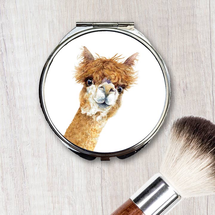 Field and Fur Gifts - Venta al por mayor Espejos de bolso - Espejo compacto, Wendy, Alpaca