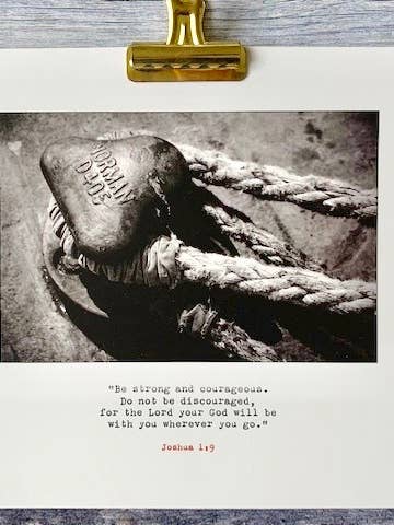 Soyez fort et courageux Affiche chrétienne A4 de Josué 1 pour la vente par Fieldnote