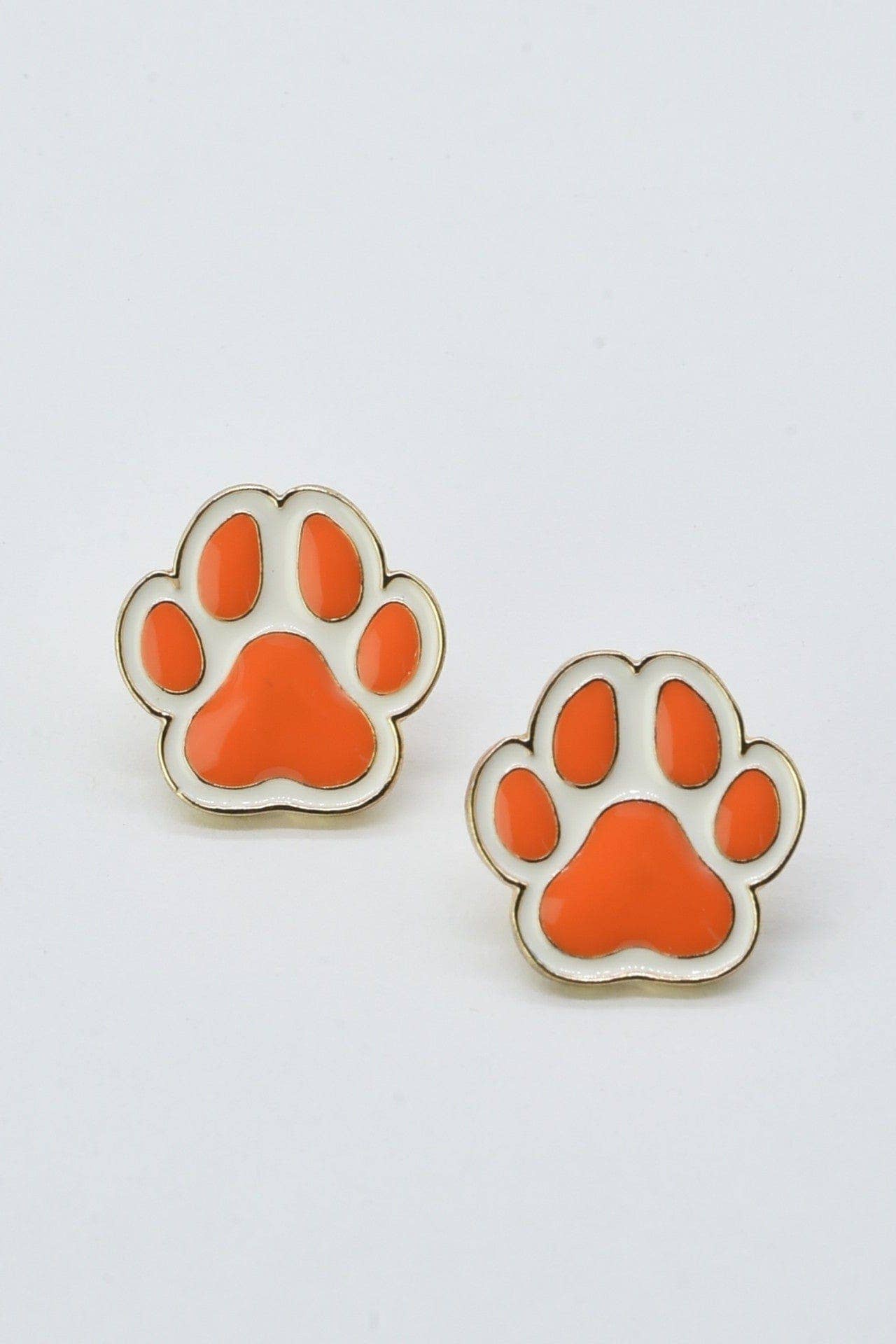 MiMi Wholesale - Wholesale Stud/Post Earrings - CE3213 Paw Print Gameday Earrings7