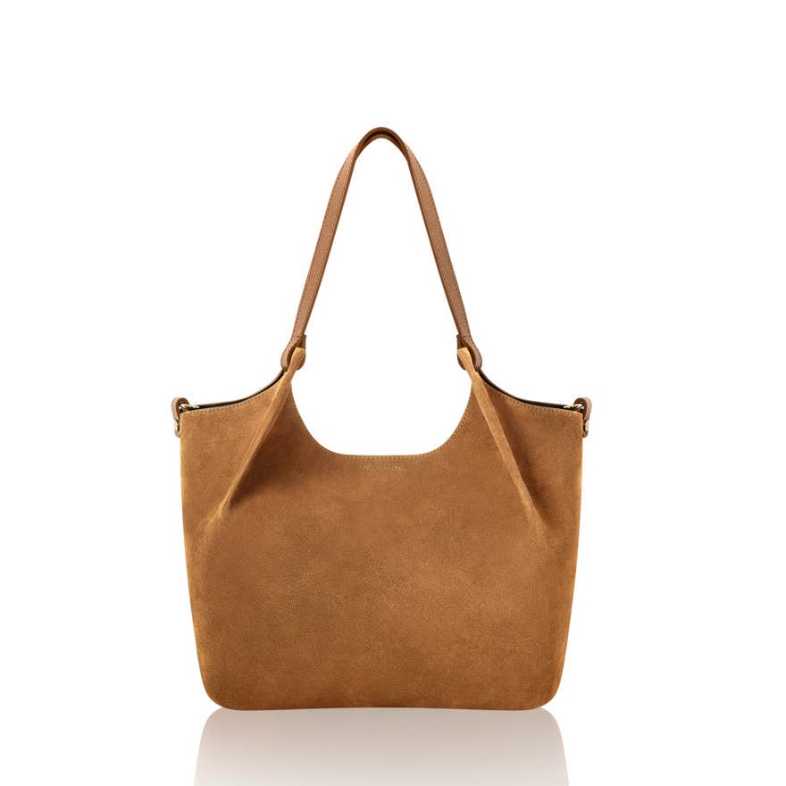 MONTTE DI JINNE - Vendita all'ingrosso Tracolla - Donna - Borsa grande in pelle scamosciata italiana premium con pochette interna1