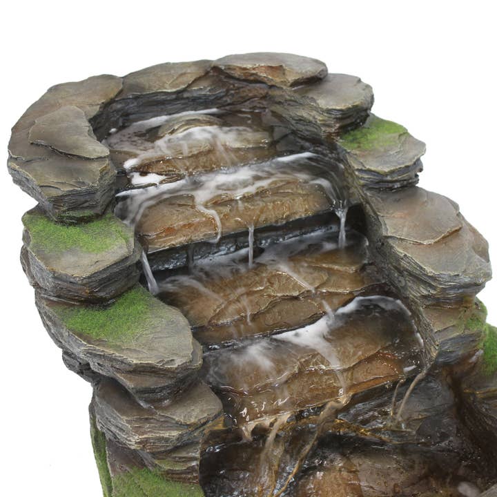 Sunnydaze Decor - Wholesale Outdoor Ornament/Decor - Shale Falls Outdoor Water Fountain with Lights - 13.75 in13