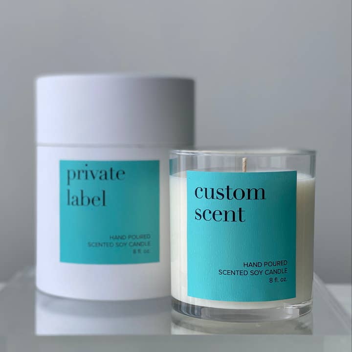 Atelier 880 – Großhandel Kerze im Glas / gefüllte Kerze – Private Label-Kerzen | Klarglas, Geschenkbox | Benutzerdefinierter Duft