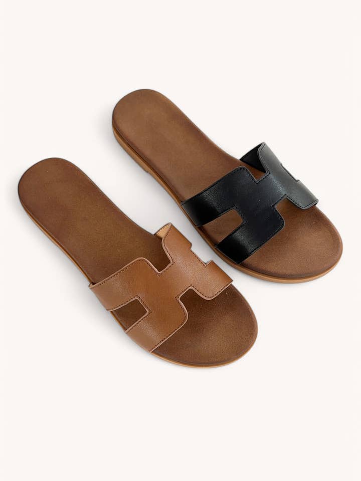 CCOCCI - Wholesale Sandals - Women's - CRUCIAL-01 CUT-OUT DESIGN UPPER SLIP ON SANDALS