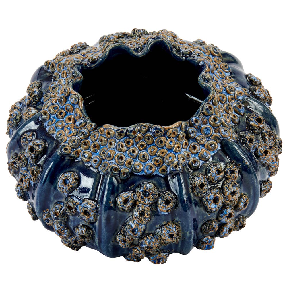 Continental Home - Wholesale Vase - Handmade Indigo Ocean Blue Sea Urchin Vase V250LB1