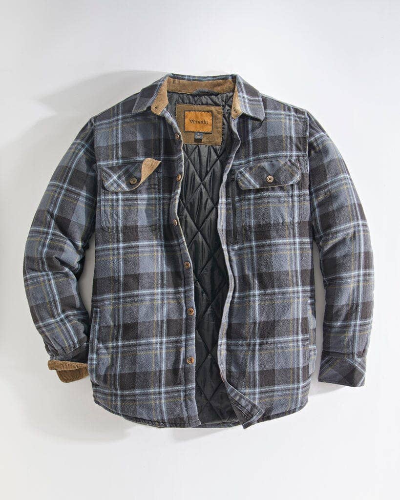 Venado - Wholesale Shirt Jacket/Shacket - Men's - Quilt Lined Brushed Flannel Shirt Jacket