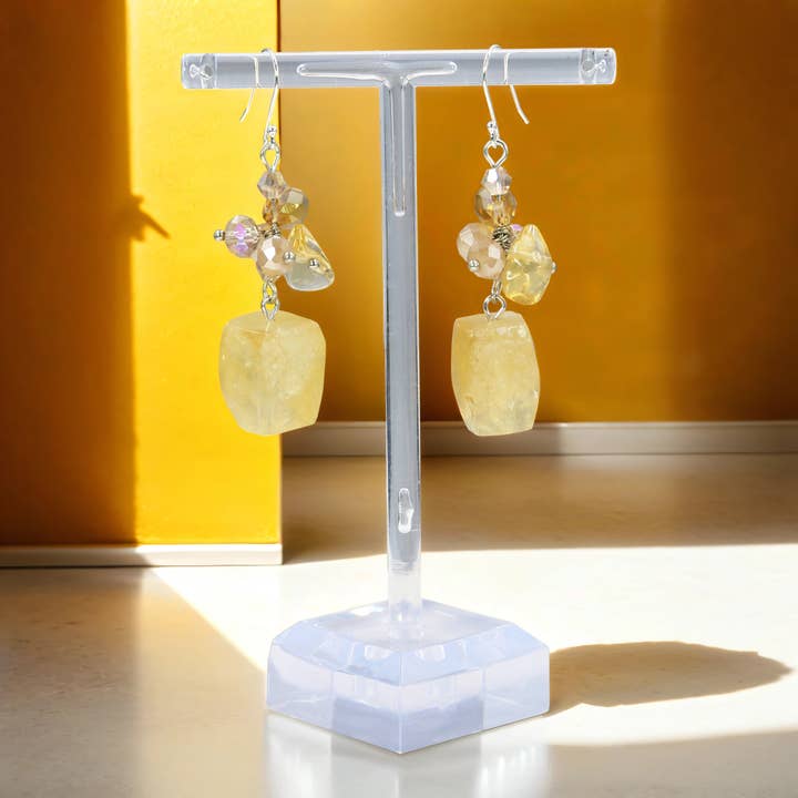 Brincos Natural Gemstones Mix Dangle por atacado de IST Jewelry