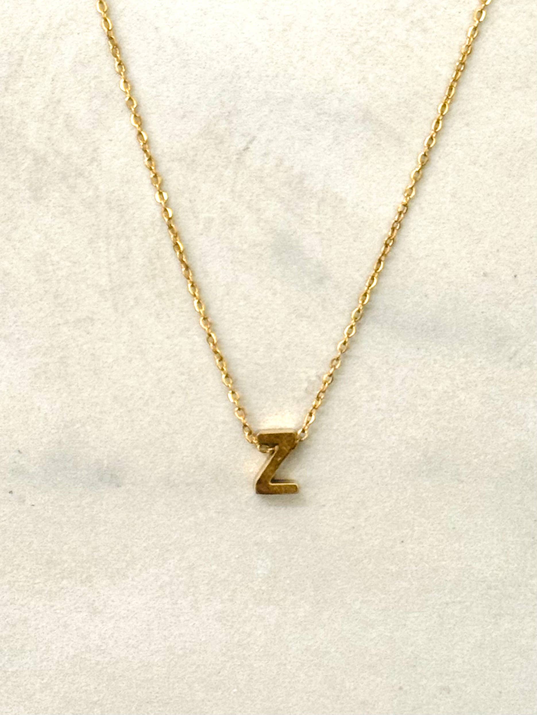 Cassette Barcelona - Wholesale Pendant/Charm Necklace - Initial Charm Necklace Gold All Letters33