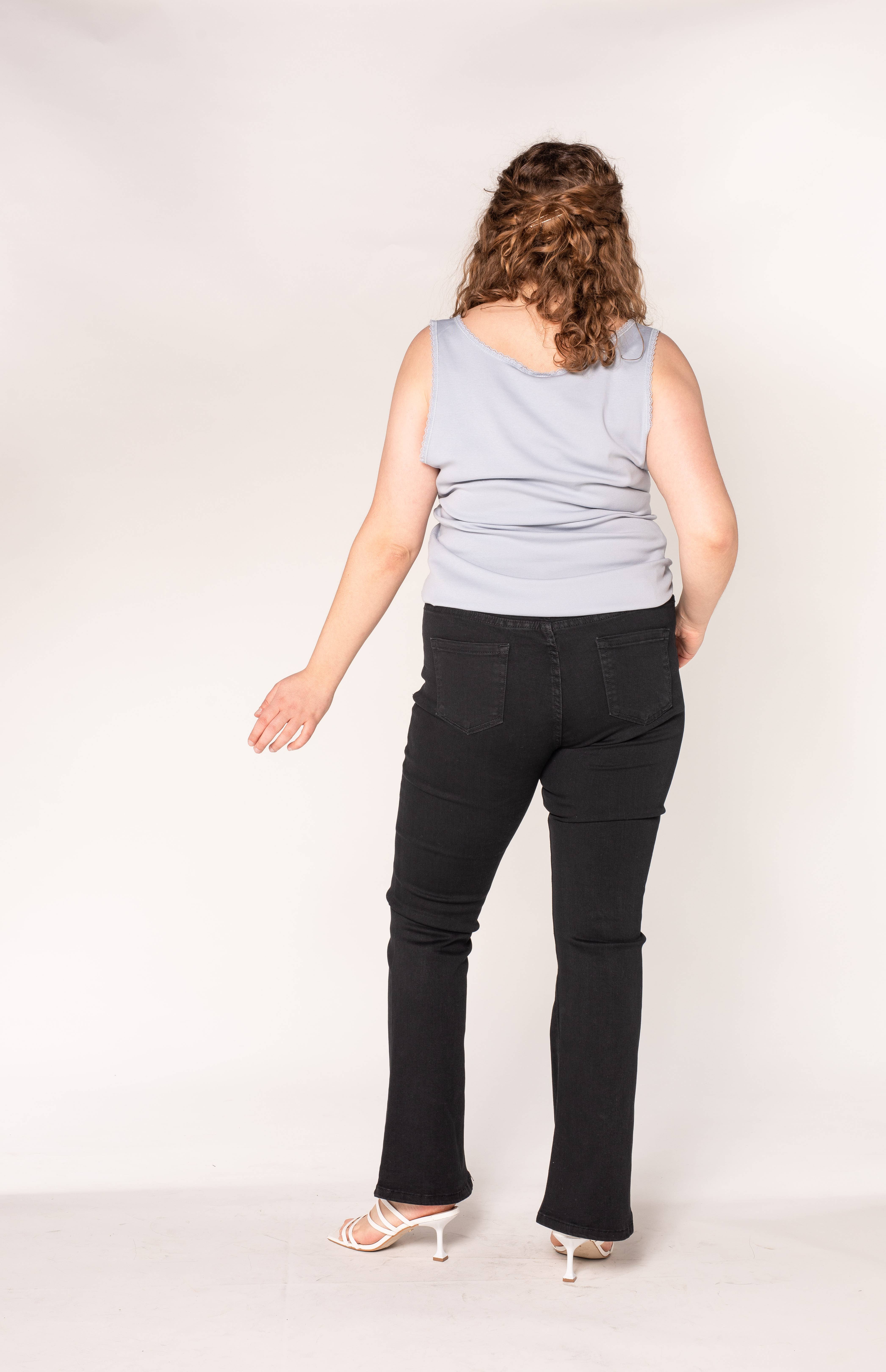 Nina Carter - Vendita all'ingrosso Jeans - Donna - Jeans a zampa elasticizzati vita alta per curve taglie comode (P201)6