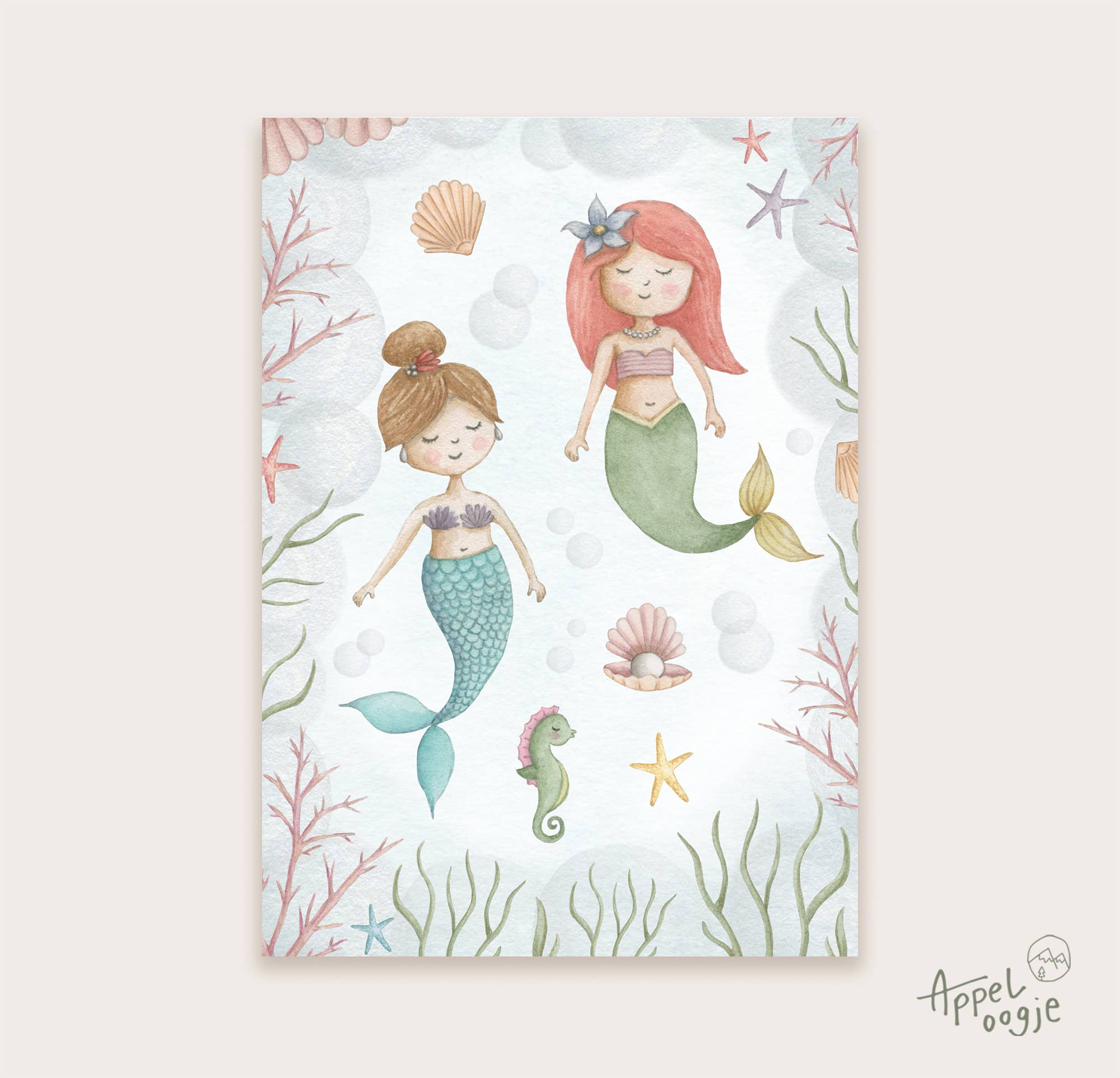 Appeloogje - Wholesale Postcard - Postcard mermaids