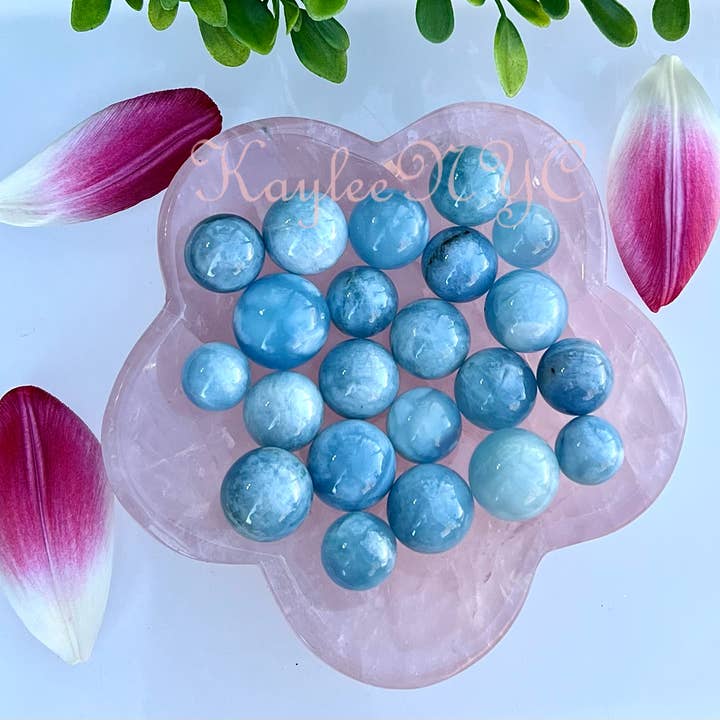 0.5 lb Natural Aquamarine Spheres Crystal Ball Energy for wholesale by KayleeNYC