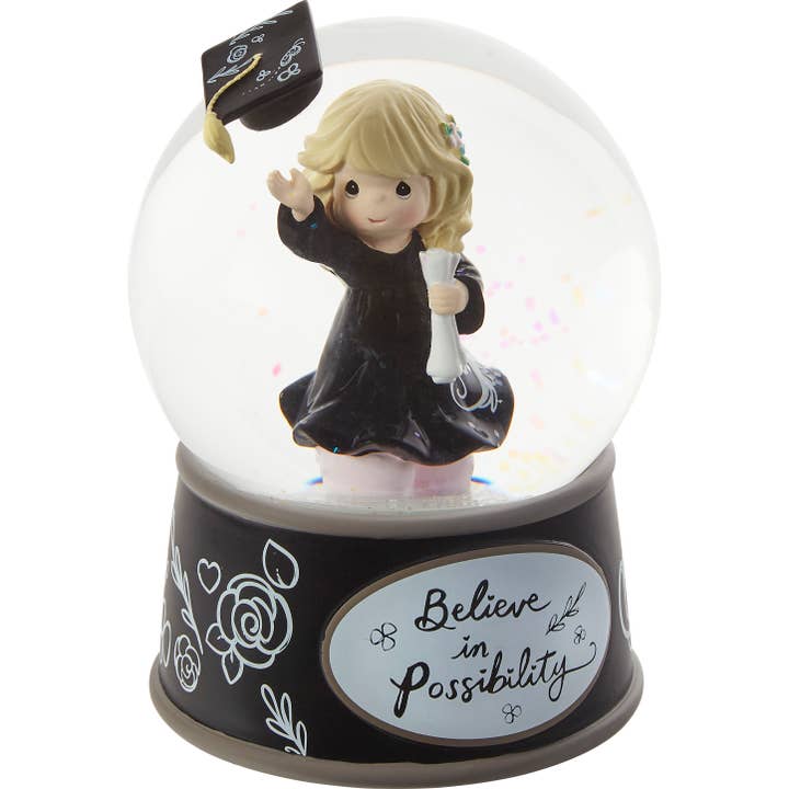 Precious Moments - Wholesale Snow Globe - Precious Moments Graduation Girl Musical Snow Globe Round