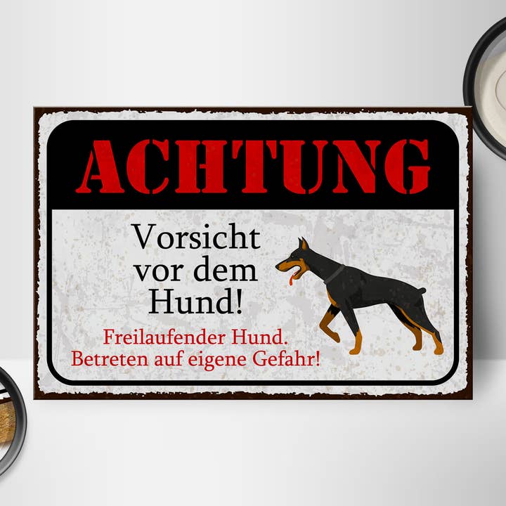 Femer - Wholesale Sign - Wooden Sign Notice 20x30 cm Beware of the Dog1