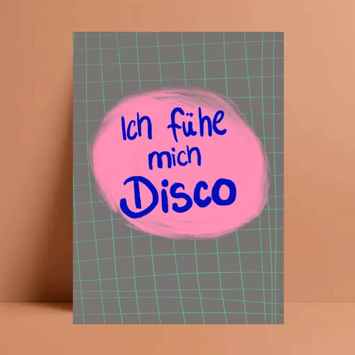 Ich fühl mich disco postcard for wholesale by Ute Arnold / Hej.Ibiza