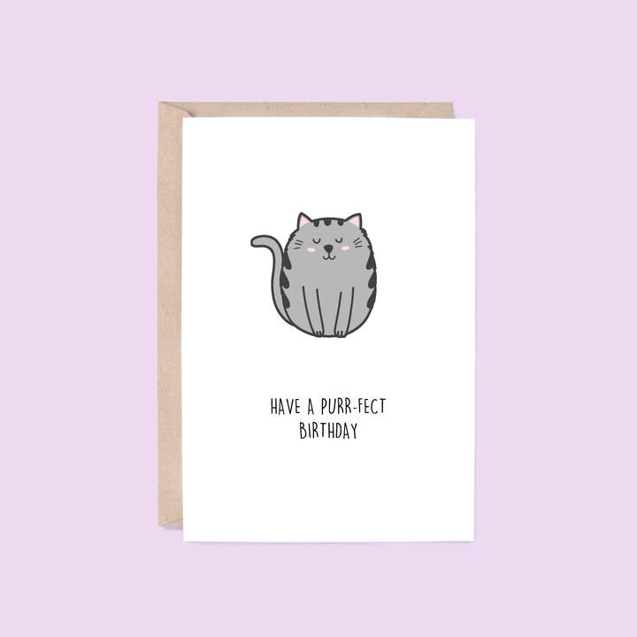 Birthday Card: Purr-fect Birthday | Cat for wholesale by Hey Hunny