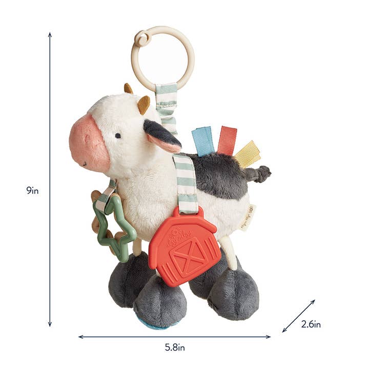 Itzy Ritzy - Wholesale Stuffed/Plush Toy - Kids & Baby - Cow Itzy Friends Link & Loveâ„¢ Activity Plush