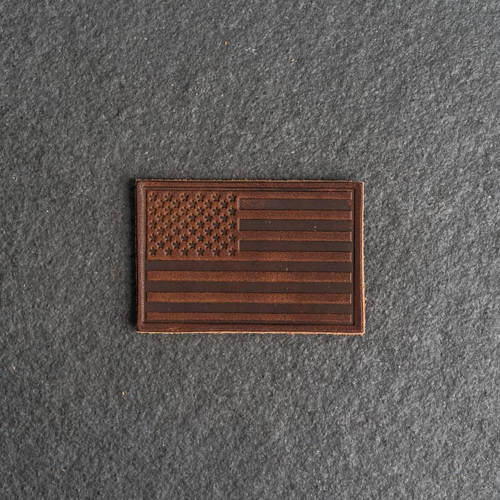 Ox & Pine - Wholesale Patch - American Flag Leather Patches with Optional Hook and Loop Fastener3